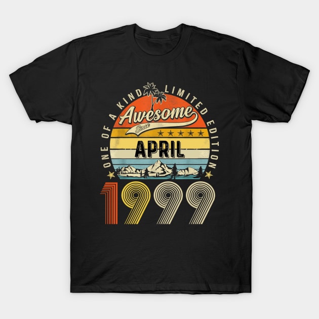 Awesome Since April 1999 Vintage 24th Birthday T-Shirt by Benko Clarence